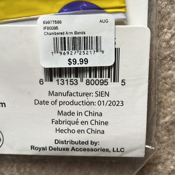 NWT Inflatable arm bands, mermaid theme - Picture 6 of 6